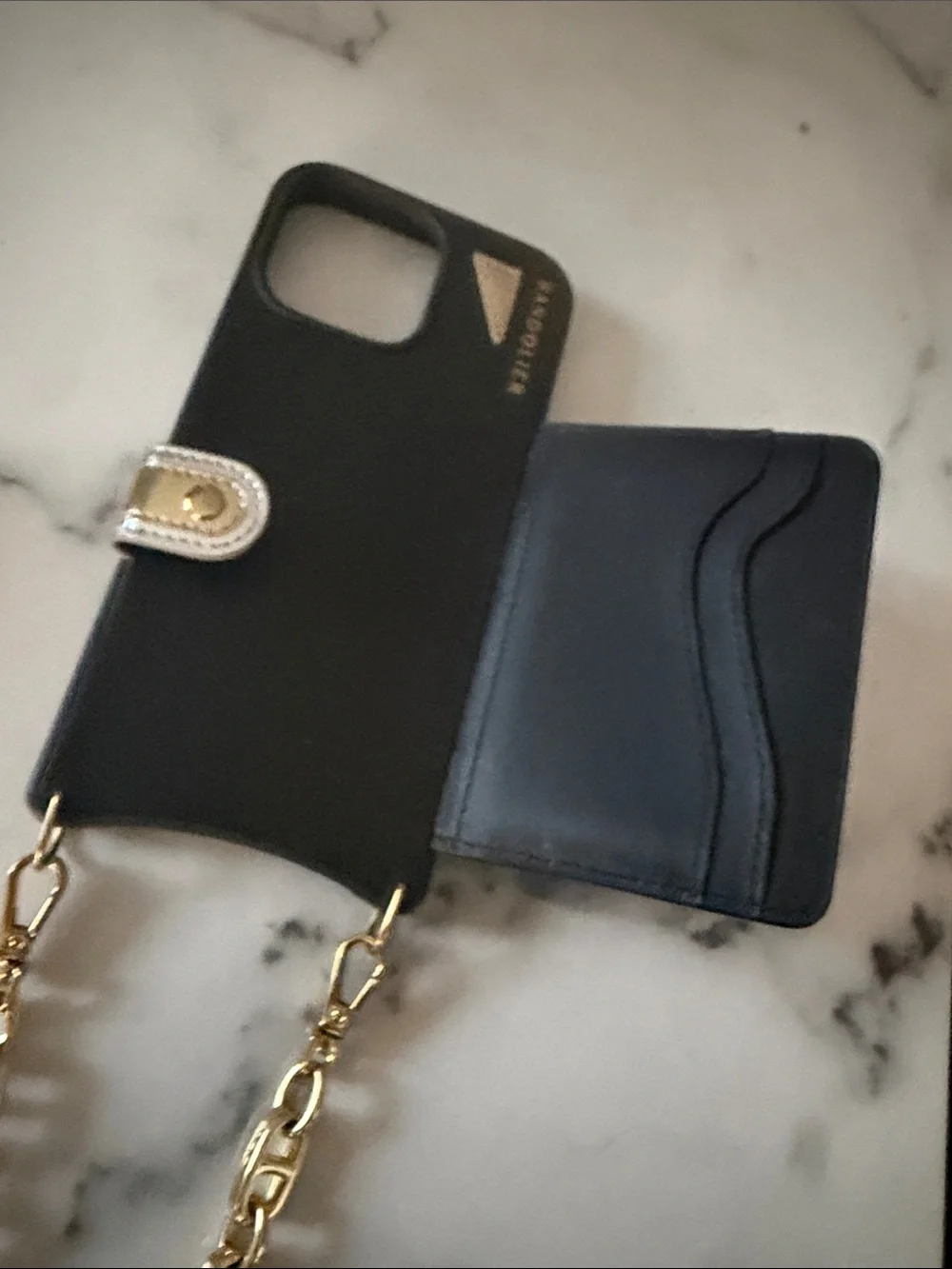 iPhone 16 Pro Max Bandolier Phone Case with Detachable Gold Chain